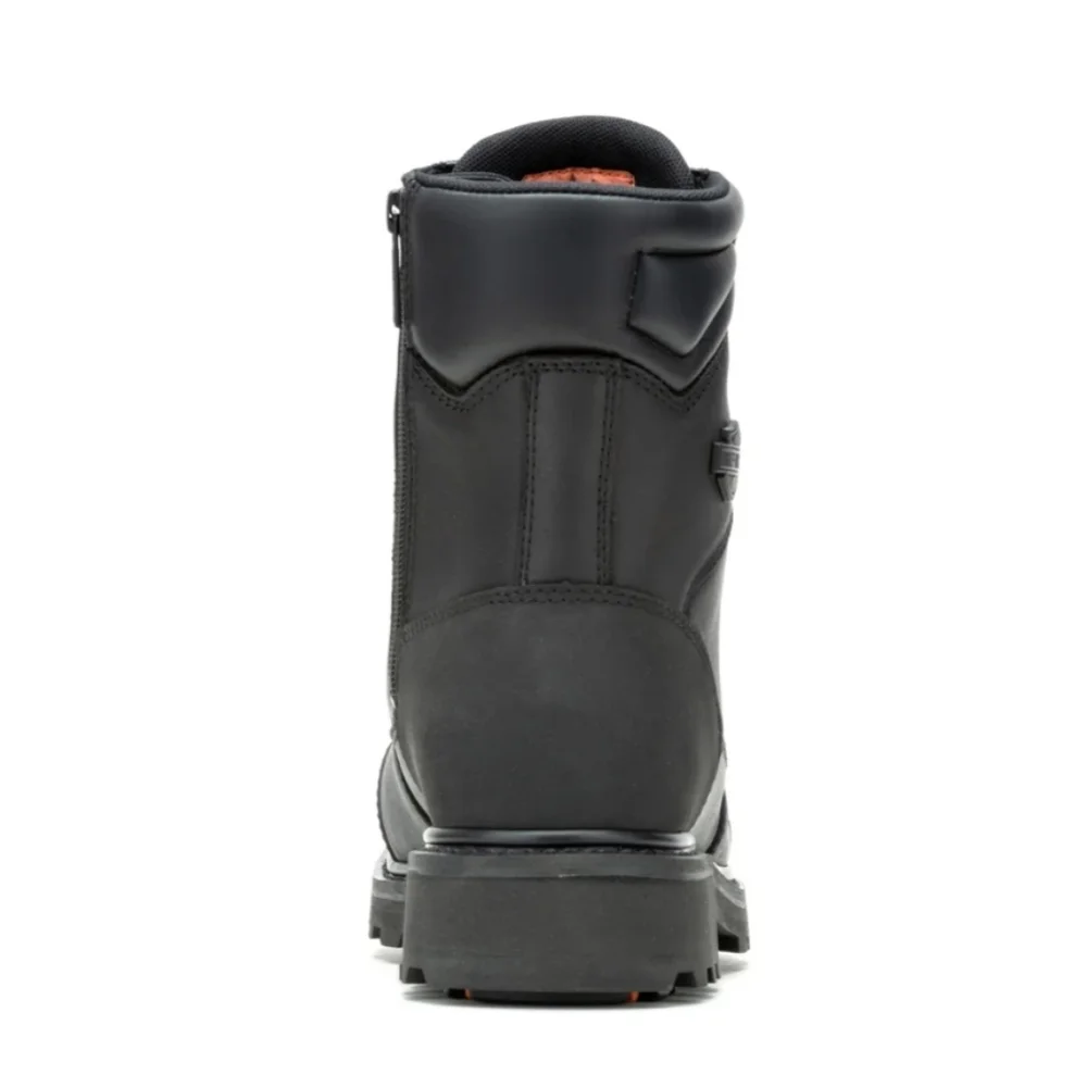 Harley-Davidson Black Men's Lace-Up Side-Zip Boots with Orange Tread Accents